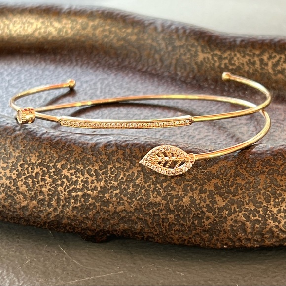 Aldo Peila brand slip on gold plated bracelet set good for wide width wrists - Picture 5 of 6